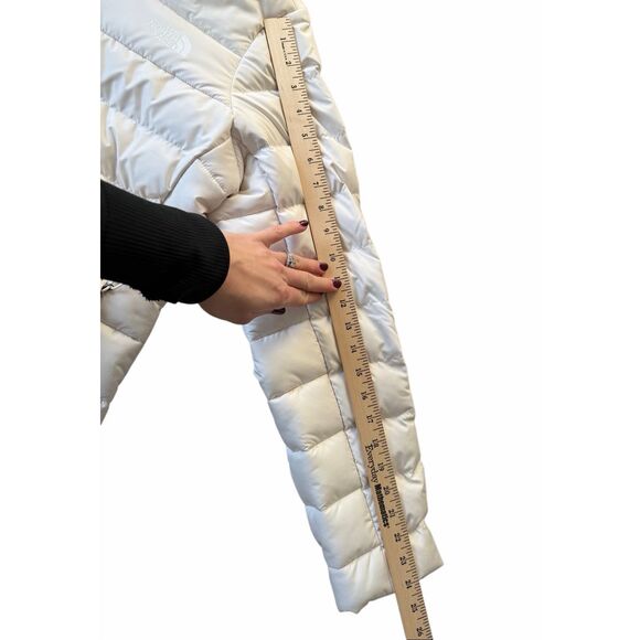 North Face Parka Aconcagua NEW Hooded Down Fill White Dune Women’s size Medium - Picture 10 of 14